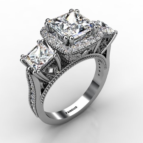 18k White Gold Engagement Ring 1.498ct - 1003211-18kw