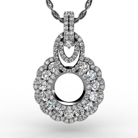 18k White Gold Pendant 1.863ct - 2300967-18kw